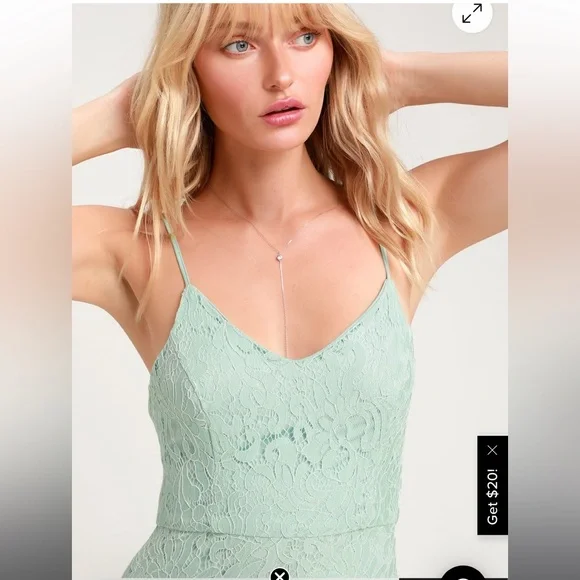 ❤️Mint Green Lace Maxi Dress - Picture 4 of 7